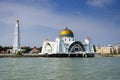 Beauty of Malacca Straits Mosque, Melaka, Malaysia Royalty Free Stock Photo
