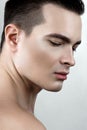 Beauty male with drops on face Royalty Free Stock Photo
