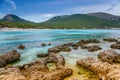 The beauty of the Mediterranean sea in Cala Agulla beach in Mallorca Royalty Free Stock Photo