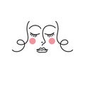 Beauty minimal logo with female face