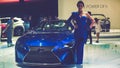 Beauty Model and Lexus h car on display at Vietnam motor Show 2017