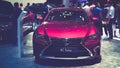 Beauty Model and Lexus RC Turbo car on display at Vietnam motor Show 2017