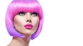 Beauty model with short pink hair Royalty Free Stock Photo