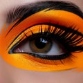 Vibrant Orange Eye Art: Bold Colors And Dynamic Lines