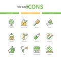 Beauty - modern line design style icons set Royalty Free Stock Photo