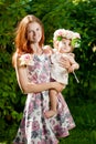 Beauty Mom and baby outdoors. Happy family playing in nature. Mo Royalty Free Stock Photo