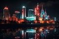 The beauty of Moscow Russia by night travel destination - abstract illustration