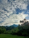 the beauty of Mount Batukaru in the morning from the village of Bangsing Pupuan