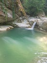 The beauty of a mountain river in the vicinity of the city of Sochi. The charm of canyons and waterfalls.