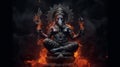 A black marble statue of the Hindu God Vinayakar Royalty Free Stock Photo