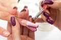 Beauty nails construction whit gel Royalty Free Stock Photo