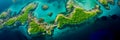 beauty of natural archipelagos from above, highlighting the patterns created by interconnected islands, reefs, and Royalty Free Stock Photo