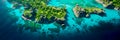 beauty of natural archipelagos from above, highlighting the patterns created by interconnected islands, reefs, and Royalty Free Stock Photo