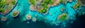 beauty of natural archipelagos from above, highlighting the patterns created by interconnected islands, reefs, and Royalty Free Stock Photo