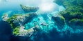 beauty of natural archipelagos from above, highlighting the patterns created by interconnected islands, reefs, and Royalty Free Stock Photo