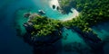 beauty of natural archipelagos from above, highlighting the patterns created by interconnected islands, reefs, and Royalty Free Stock Photo
