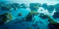 beauty of natural archipelagos from above, highlighting the patterns created by interconnected islands, reefs, and Royalty Free Stock Photo