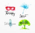 Beauty natural spa symbols mask