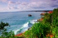 Beauty nature beach with blue sky in north bengkulu, indonesia