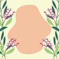 Beauty nature foliage berry decoration frame banner