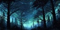 The Beauty of Nature: A Forest at Night Royalty Free Stock Photo