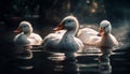 Beauty in nature Mallard duck swimming in pond reflection generated by AI Royalty Free Stock Photo