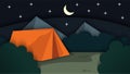 Beauty night camping outdoor paper cut background, good for background, event and wallpaper