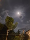 The beauty of the night when the moon shines brightly Royalty Free Stock Photo