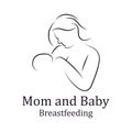 Beauty Nurse Lactating Mom Baby, Mommy Mother breastfeeding Lactation logo illustration Royalty Free Stock Photo