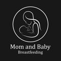 Beauty Nurse Lactating Mom Baby, Mommy Mother breastfeeding Lactation logo illustration Royalty Free Stock Photo