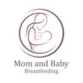 Beauty Nurse Lactating Mom Baby, Mommy Mother breastfeeding Lactation logo illustration Royalty Free Stock Photo