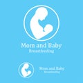 Beauty Nurse Lactating Mom Baby, Mommy Mother breastfeeding Lactation logo illustration Royalty Free Stock Photo