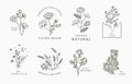 Beauty occult collection with geometric,lavender,moon,star,flower.Vector illustration for icon,sticker,printable and tattoo