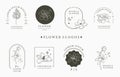 Beauty occult logo collection with geometric,magnolia,moon,star,flower.Vector illustration for icon,logo,sticker,printable and