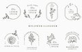 Beauty occult logo collection with geometric,rose,moon,star,flower.Vector illustration for icon,logo,sticker,printable and tattoo