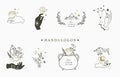 Beauty occult logo collection with hand,geometric,crystal,moon,eye,star.Vector illustration for icon,logo,sticker,printable and