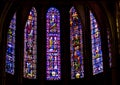 Beauty old stained-glass windows in Cathedral of Our Lady of Chartres (CathÃÂ©drale Notre-Dame de Chartres) - France. Royalty Free Stock Photo