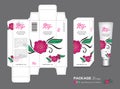 Beauty Packaging template, 3d Box cosmetics, product design, Rose Packaging, healthy products, Cream layout, cream, spa