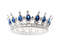 Beauty pageant winner, bride accessory in wedding and royal crown for a queen concept with a silver tiara covered diamonds and