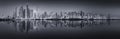 The beauty panorama of Dubai, black and white