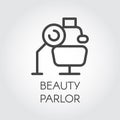 Beauty parlor line icon. Beauty salon sign. Cosmetology, skincare, healthcare concept. Contour web logo. Vector