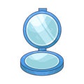 Compact Mirror flat vector illustration, isolated on white background. Royalty Free Stock Photo