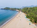 Beauty Pathem beach aerial view landscape, Goa state in India. Royalty Free Stock Photo