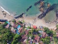 Beauty Pathem beach aerial view landscape, Goa state in India. Royalty Free Stock Photo