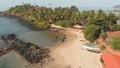 Beauty Pathem beach aerial view landscape, Goa state in India. Royalty Free Stock Photo