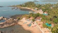 Beauty Pathem beach aerial view landscape, Goa state in India. Royalty Free Stock Photo