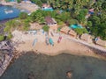 Beauty Pathem beach aerial view landscape, Goa state in India. Royalty Free Stock Photo