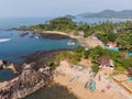 Beauty Pathem beach aerial view landscape, Goa state in India. Royalty Free Stock Photo