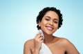 young african american woman with bath towel Royalty Free Stock Photo