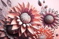 beauty pink mate realistic flower illustration Generative AI